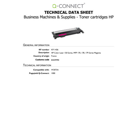 Toner Q-Connect rigenerato HP 117A (W2073A) magenta - KF11426
